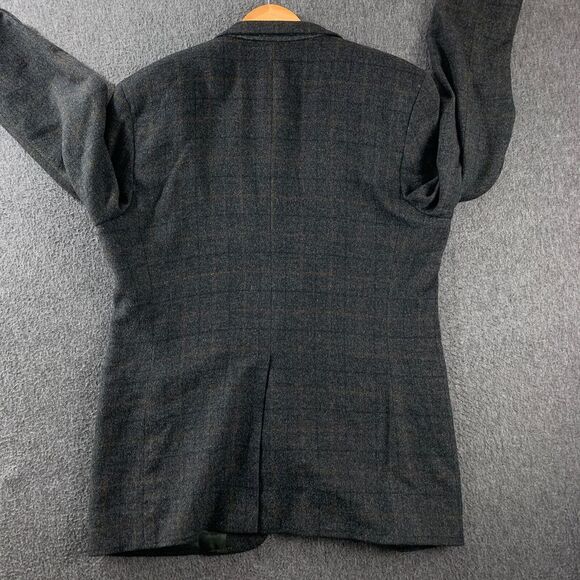 Brooks Brothers Blazer Jacket Mens 44 LG Camelhair Sport‎ Coat Window Pane - Picture 7 of 15